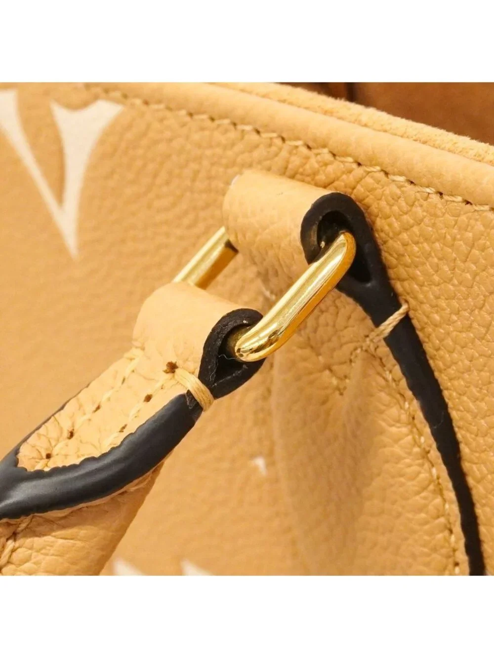 Louis Vuitton Handbag Monogram Empreinte Bicolor On The Go PM Arizona Cream